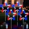 4 Pack Red White and Blue Solar Light Outdoor, 4th of July Decorations Patriotic Lights with Big LED Neon Star for Yard Decor